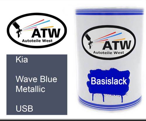 Kia, Wave Blue Metallic, USB: 500ml Lackdose, von ATW Autoteile West.